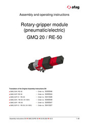 Afag GMQ 20/P-01/RE-50 Assembly And Operating Instructions Manual