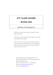 MULTI MEASURING INSTRUMENTS 2002 Instruction Manual