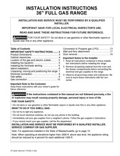 Electrolux ECFG3668AS Installation Instructions Manual