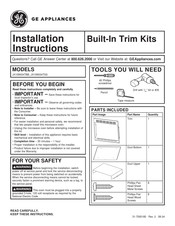 GE JX1095S4TBB Installation Instructions Manual