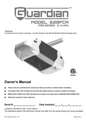 Guardian 628FCA Owner's Manual