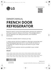 LG LRRFC2606 Series Owner's Manual