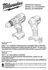 Milwaukee M18 2702-20 Operator's Manual