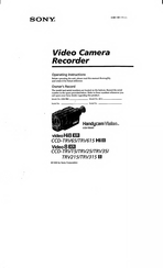 Sony Handycam Vision VideoHi8 CCD- TRV36 Operating Instructions Manual