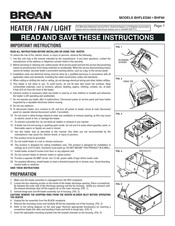 Broan PowerHeat BHFLED80F Instructions Manual