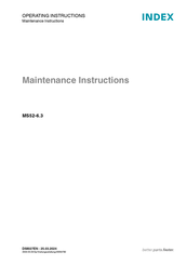 Index MS52-6.3 Maintenance Instruction
