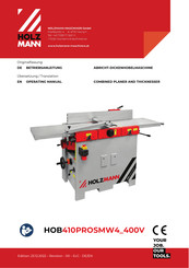 Holzmann HOB410PROSMW4 400V Operating Manual
