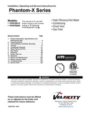 Velocity Phantom-X Series Installation, Operating And Service Instructions