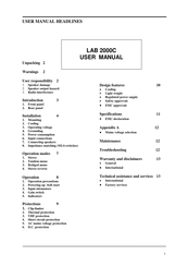 Lab.gruppen LAB 2000C User Manual