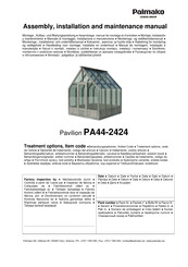 Lemeks Palmako Pavilion PA44-2424 Assembly, Installation And Maintenance Manual