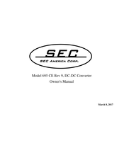 SEC America 695CE Owner's Manual