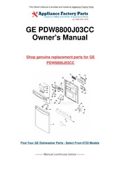 GE Profile PDW8800J03CC Owner's Manual