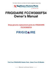 Electrolux Frigidaire FCCW3000FS4 Installation Instructions And Use & Care Manual