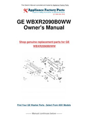 GE WBXR2090B0WW Owner's Manual