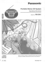 Panasonic RXDX1 - RADIO CASSETTE W/CD Operating Instructions Manual