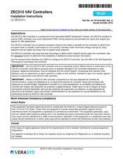Verasys LC-ZEC510 Series Installation Instructions Manual