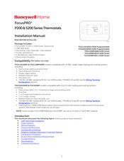 Honeywell Home FocusPRO S200 Smart TH2320WF4010 Installation Manual