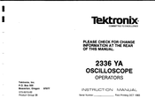 Tektronix 2336YA Instruction Manual