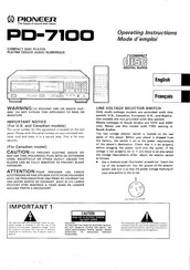Pioneer PD-7100 Operating Instructions Manual