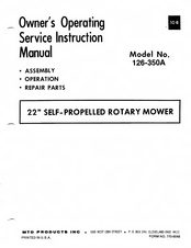 MTD 126-350A Owner's Operating Service Instruction Manual