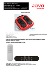Java wellness 590580 Instructions For Use Manual