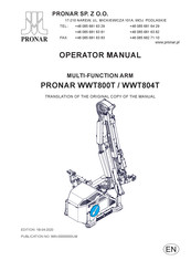 PRONAR WWT800T Operator's Manual