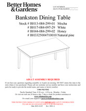 Better Homes and Gardens Bankston BH3325004710010 Instruction Booklet