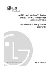 LG CodePlus HCS7710 Series Installation & Setup Manual Warranty