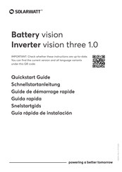 solarwatt Inverter vision three 1.0 Quick Start Manual