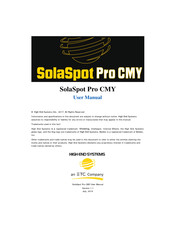 ETC High End System SolaSpot Pro CMY User Manual
