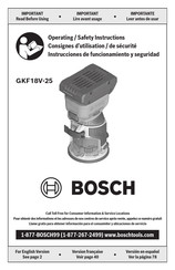 Bosch GKF18V-25 Operating And Safety Instructions Manual