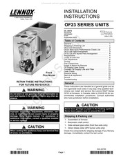 Lennox OF23Q5-140/154R Installation Instructions Manual