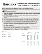 Ecco ED3511GW Installation And Operation Instruction Manual