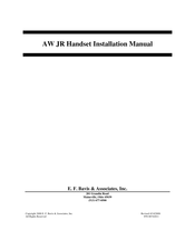 E. F. Bavis & Associates AW JR Installation Manual