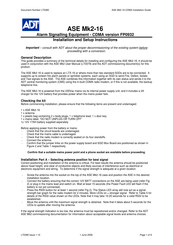 ADT ASE Mk2-16 Installation And Setup Instructions