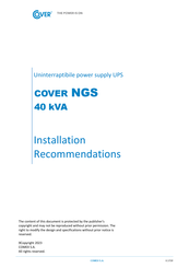 COMEX COVER NGS 40 kVA Installation Recommendations