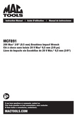 MAC TOOLS MCF891 Instruction Manual