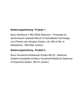 Braun MultiQuick 7 MQ 7000X Manual