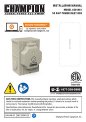 Champion 201461 Installation Manual