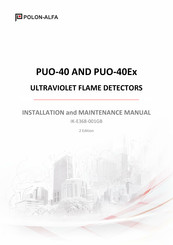 Polon-Alfa PUO-40Ex Installation And Maintenance Manual