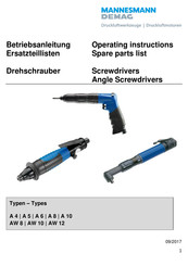 Mannesmann Demag AW 4-650 UA Operating Instructions/Spare Parts List