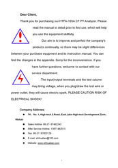 HVTest HTFA-105A Manual