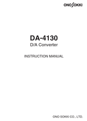 ONOSOKKI DA-4130 Instruction Manual