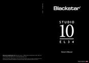Blackstar Studio 10 EL34 Owner's Manual