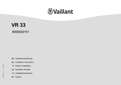 Valiant VR 33 Installation Instructions Manual