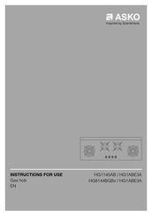 Asko HG8313BGB1 Instructions For Use Manual