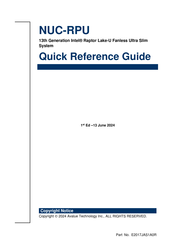 Avalue Technology NUC-RPU Quick Reference Manual