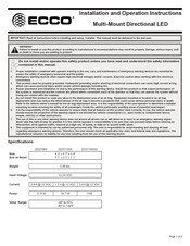 Ecco ED3706X Installation And Operation Instruction Manual