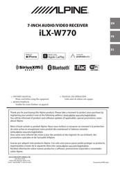 Alpine iLX-W770 Owner's Manual