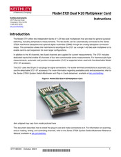 Tektronix Keithley 3721 Instructions Manual